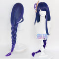 MANMEI 110cm Wig Raiden Shogun Cosplay Genshin Impact Rambut Ungu Panjang