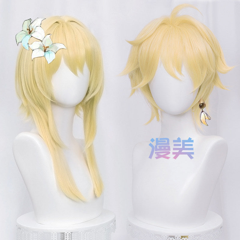 MANMEI Wig Lumine Cosplay Wig Aether Cosplay Genshin Impact