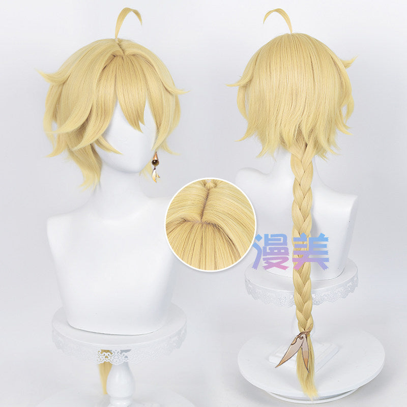 MANMEI Wig Lumine Cosplay Wig Aether Cosplay Genshin Impact