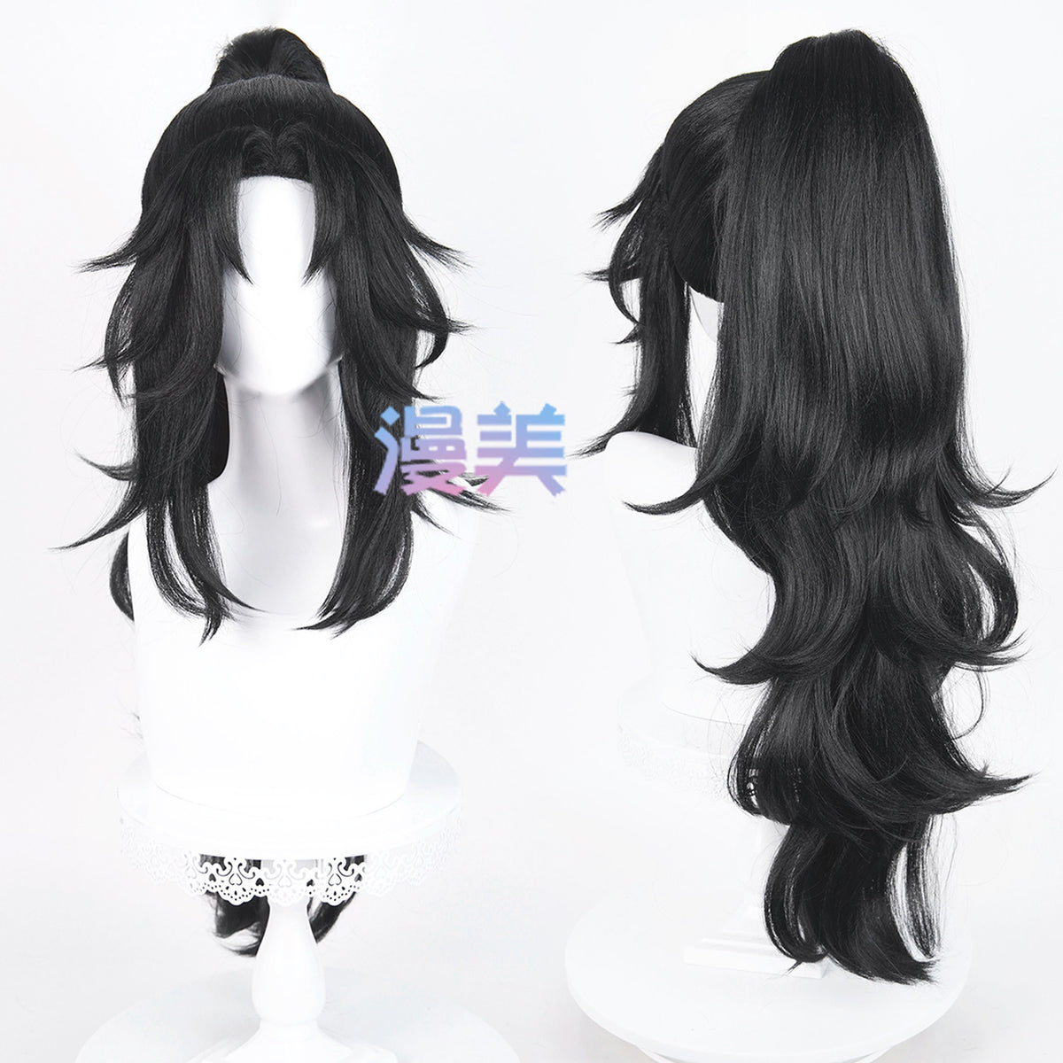 Rec001 80CM Wig Michikatsu Tsugikuni Cosplay Kokushibo Wig Demon Slayer Kimetsu no Yaiba