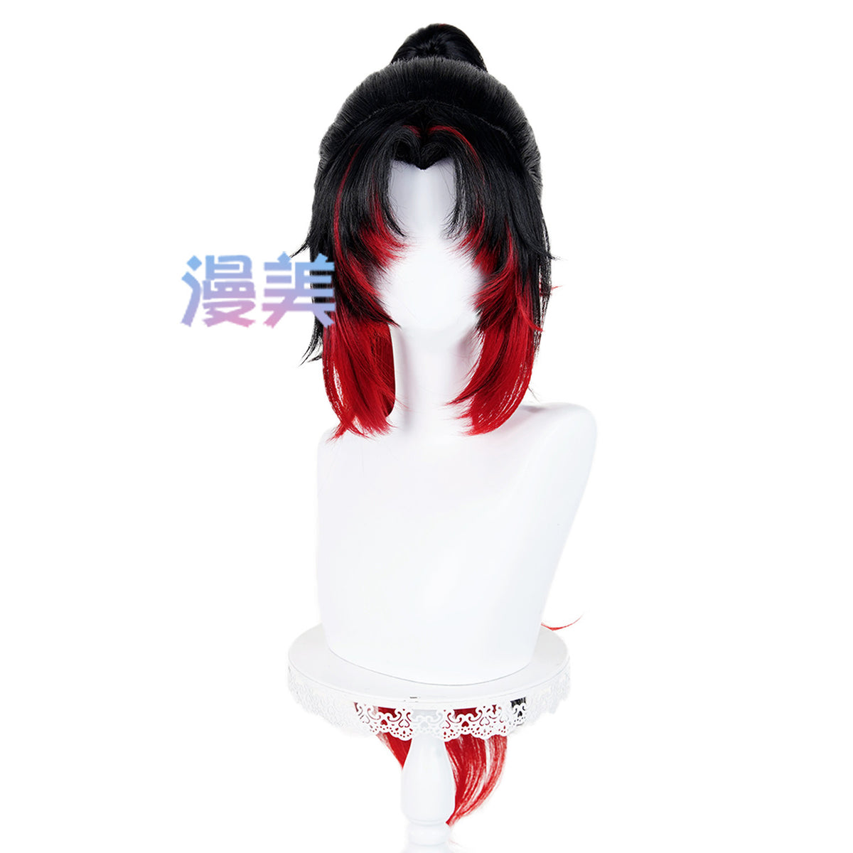 Rec001 80CM Wig Michikatsu Tsugikuni Cosplay Kokushibo Wig Demon Slayer Kimetsu no Yaiba